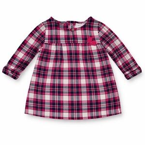 Carters Baby Girl Pink Plaid Flannel Dress 6M GUC